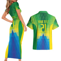 Brazil Football Custom Couples Matching Short Sleeve Bodycon Dress and Hawaiian Shirt Toco Toucan Bora Brasil! Go Brazil!