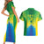 Brazil Football Custom Couples Matching Short Sleeve Bodycon Dress and Hawaiian Shirt Toco Toucan Bora Brasil! Go Brazil!