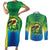 Brazil Football Custom Couples Matching Short Sleeve Bodycon Dress and Long Sleeve Button Shirt Toco Toucan Bora Brasil! Go Brazil!