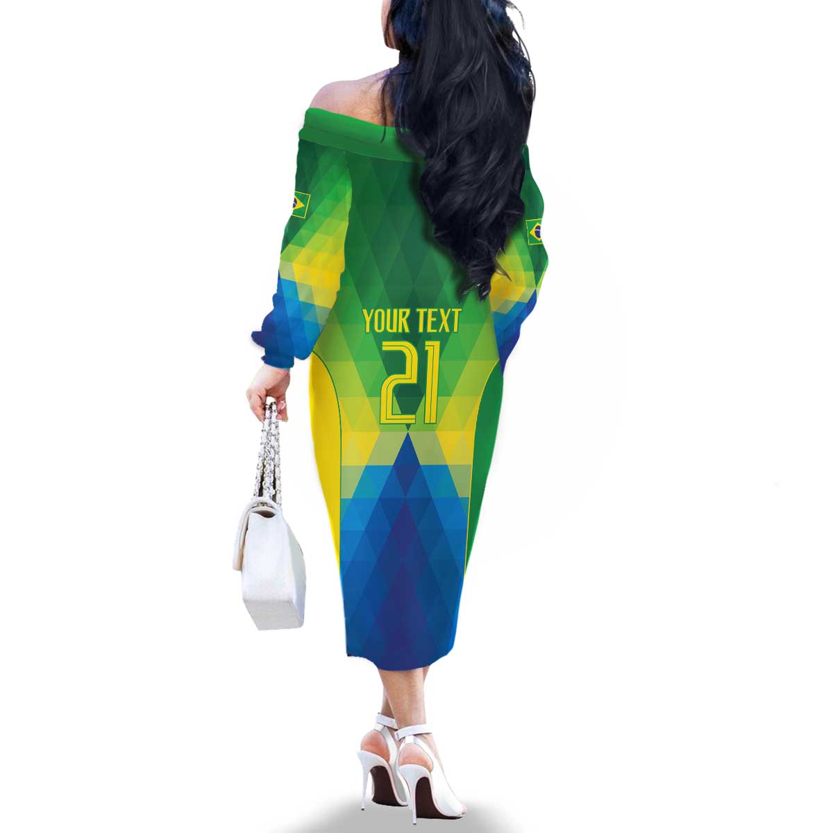 Brazil Football Custom Family Matching Off The Shoulder Long Sleeve Dress and Hawaiian Shirt Toco Toucan Bora Brasil! Go Brazil!