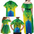 Brazil Football Custom Family Matching Off Shoulder Maxi Dress and Hawaiian Shirt Toco Toucan Bora Brasil! Go Brazil!