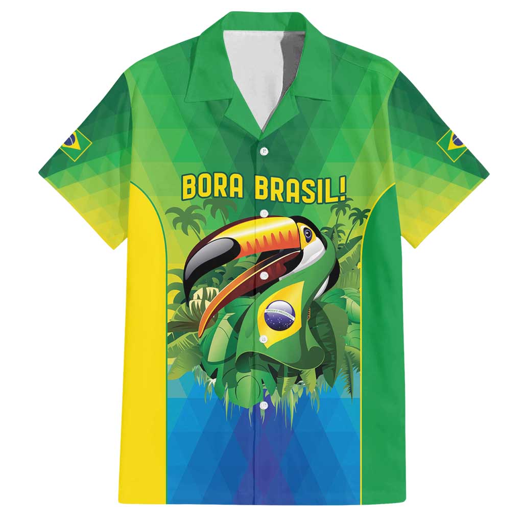 Brazil Football Custom Family Matching Off Shoulder Maxi Dress and Hawaiian Shirt Toco Toucan Bora Brasil! Go Brazil!