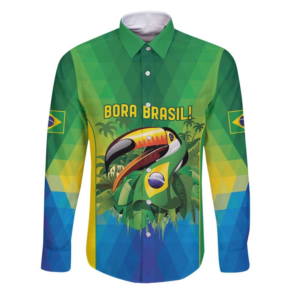 Brazil Football Custom Family Matching Off Shoulder Maxi Dress and Hawaiian Shirt Toco Toucan Bora Brasil! Go Brazil!