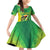 Brazil Football Custom Family Matching Off Shoulder Short Dress and Hawaiian Shirt Toco Toucan Bora Brasil! Go Brazil!
