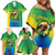 Brazil Football Custom Family Matching Off Shoulder Short Dress and Hawaiian Shirt Toco Toucan Bora Brasil! Go Brazil!