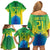 Brazil Football Custom Family Matching Off Shoulder Short Dress and Hawaiian Shirt Toco Toucan Bora Brasil! Go Brazil!