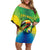 Brazil Football Custom Family Matching Off Shoulder Short Dress and Hawaiian Shirt Toco Toucan Bora Brasil! Go Brazil!