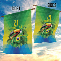 Brazil Football Custom Garden Flag Toco Toucan Bora Brasil! Go Brazil!