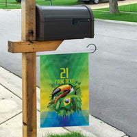 Brazil Football Custom Garden Flag Toco Toucan Bora Brasil! Go Brazil!
