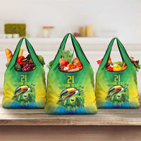 Brazil Football Custom Grocery Bag Toco Toucan Bora Brasil! Go Brazil!