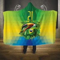 Brazil Football Custom Hooded Blanket Toco Toucan Bora Brasil! Go Brazil!