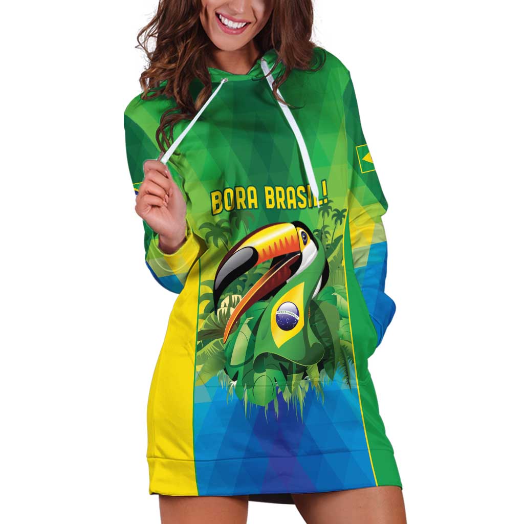 Brazil Football Custom Hoodie Dress Toco Toucan Bora Brasil! Go Brazil!