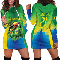 Brazil Football Custom Hoodie Dress Toco Toucan Bora Brasil! Go Brazil!