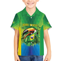 Brazil Football Custom Kid Hawaiian Shirt Toco Toucan Bora Brasil! Go Brazil!