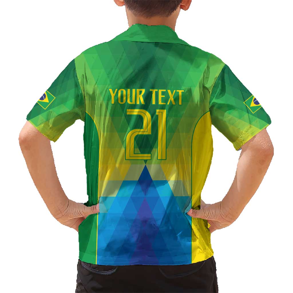 Brazil Football Custom Kid Hawaiian Shirt Toco Toucan Bora Brasil! Go Brazil!