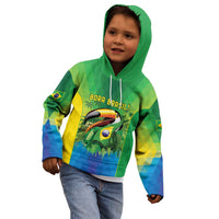 Brazil Football Custom Kid Hoodie Toco Toucan Bora Brasil! Go Brazil!