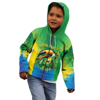 Brazil Football Custom Kid Hoodie Toco Toucan Bora Brasil! Go Brazil!