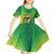 Brazil Football Custom Kid Short Sleeve Dress Toco Toucan Bora Brasil! Go Brazil!
