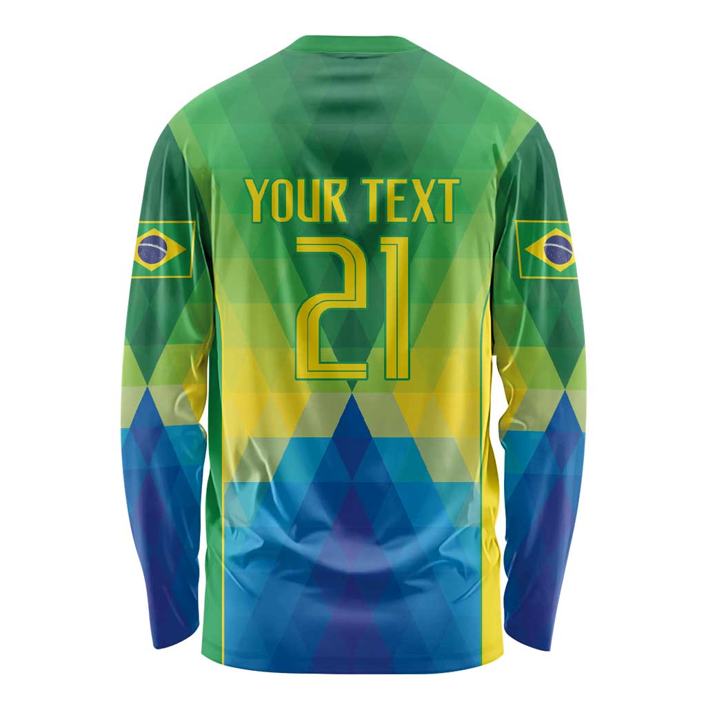 Brazil Football Custom Long Sleeve Shirt Toco Toucan Bora Brasil! Go Brazil!