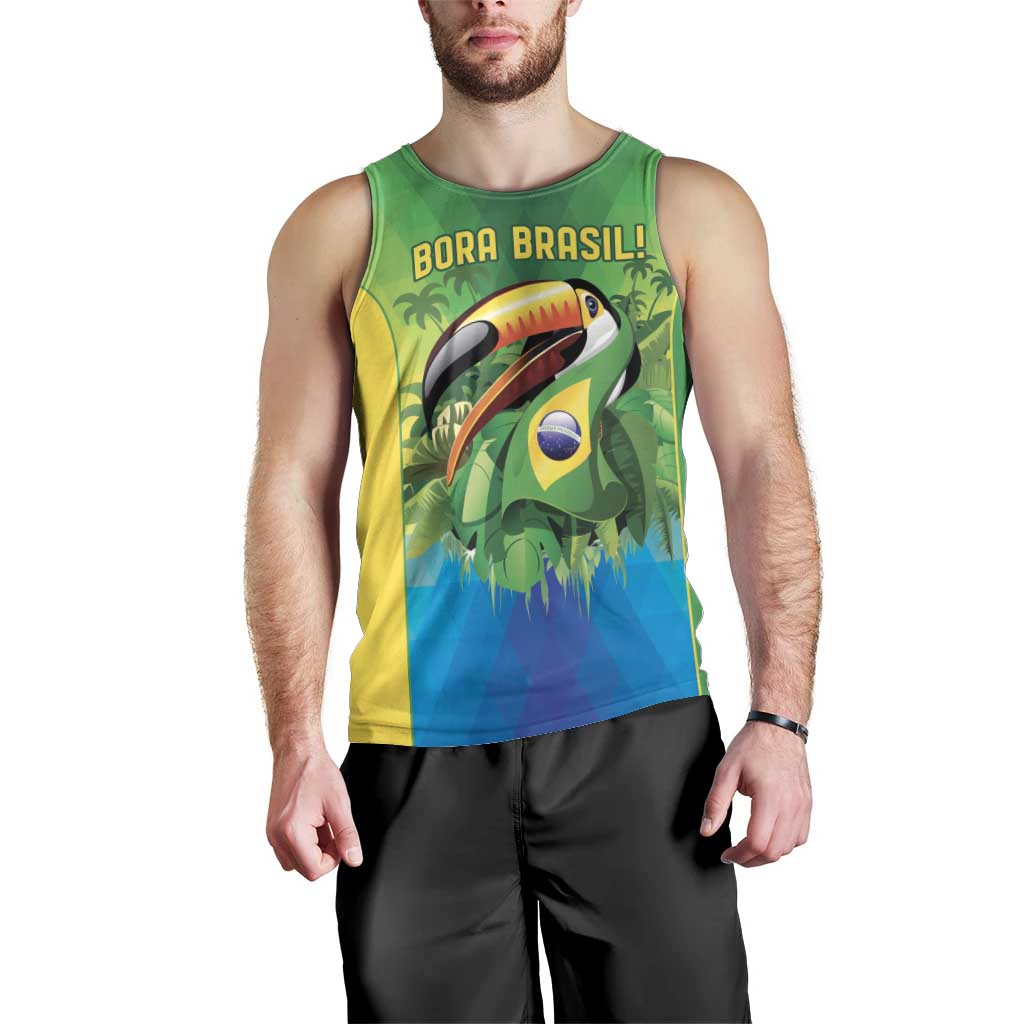 Brazil Football Custom Men Tank Top Toco Toucan Bora Brasil! Go Brazil!