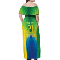 Brazil Football Custom Off Shoulder Maxi Dress Toco Toucan Bora Brasil! Go Brazil!