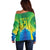 Brazil Football Custom Off Shoulder Sweater Toco Toucan Bora Brasil! Go Brazil!