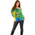 Brazil Football Custom Off Shoulder Sweater Toco Toucan Bora Brasil! Go Brazil!