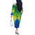 Brazil Football Custom Off The Shoulder Long Sleeve Dress Toco Toucan Bora Brasil! Go Brazil!