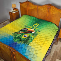 Brazil Football Custom Quilt Toco Toucan Bora Brasil! Go Brazil!