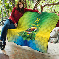 Brazil Football Custom Quilt Toco Toucan Bora Brasil! Go Brazil!