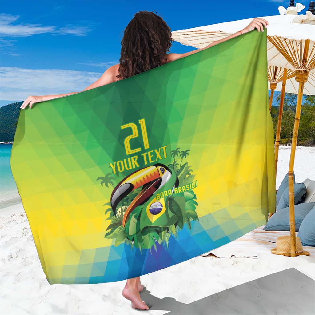Brazil Football Custom Sarong Toco Toucan Bora Brasil! Go Brazil!