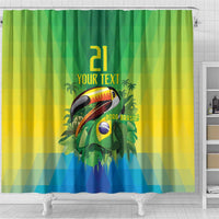 Brazil Football Custom Shower Curtain Toco Toucan Bora Brasil! Go Brazil!