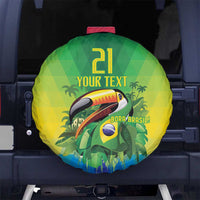 Brazil Football Custom Spare Tire Cover Toco Toucan Bora Brasil! Go Brazil!