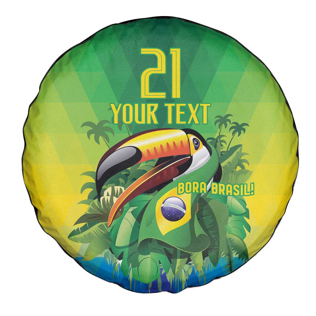Brazil Football Custom Spare Tire Cover Toco Toucan Bora Brasil! Go Brazil!
