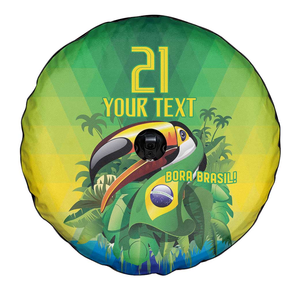 Brazil Football Custom Spare Tire Cover Toco Toucan Bora Brasil! Go Brazil!