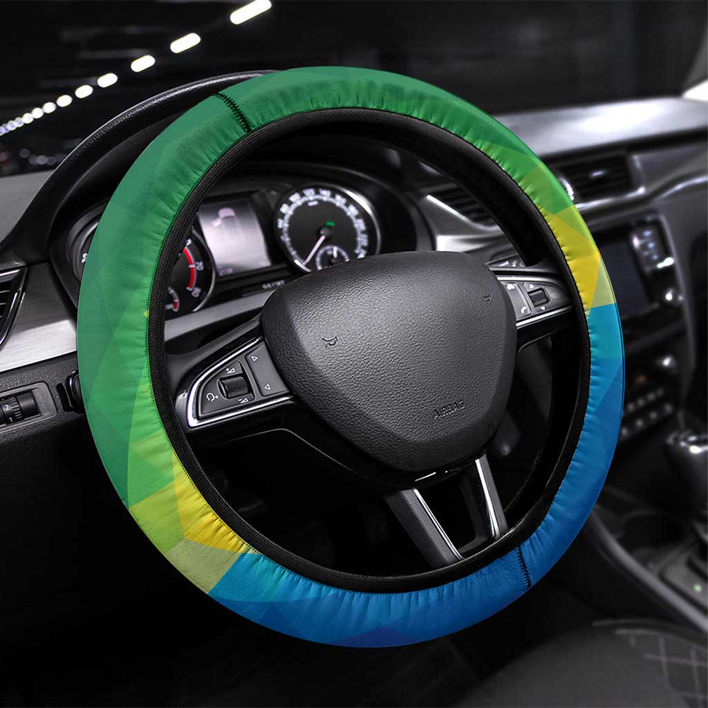 Brazil Football Steering Wheel Cover Toco Toucan Bora Brasil! Go Brazil!