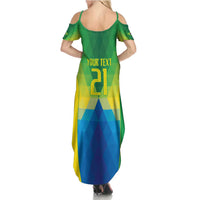 Brazil Football Custom Summer Maxi Dress Toco Toucan Bora Brasil! Go Brazil!