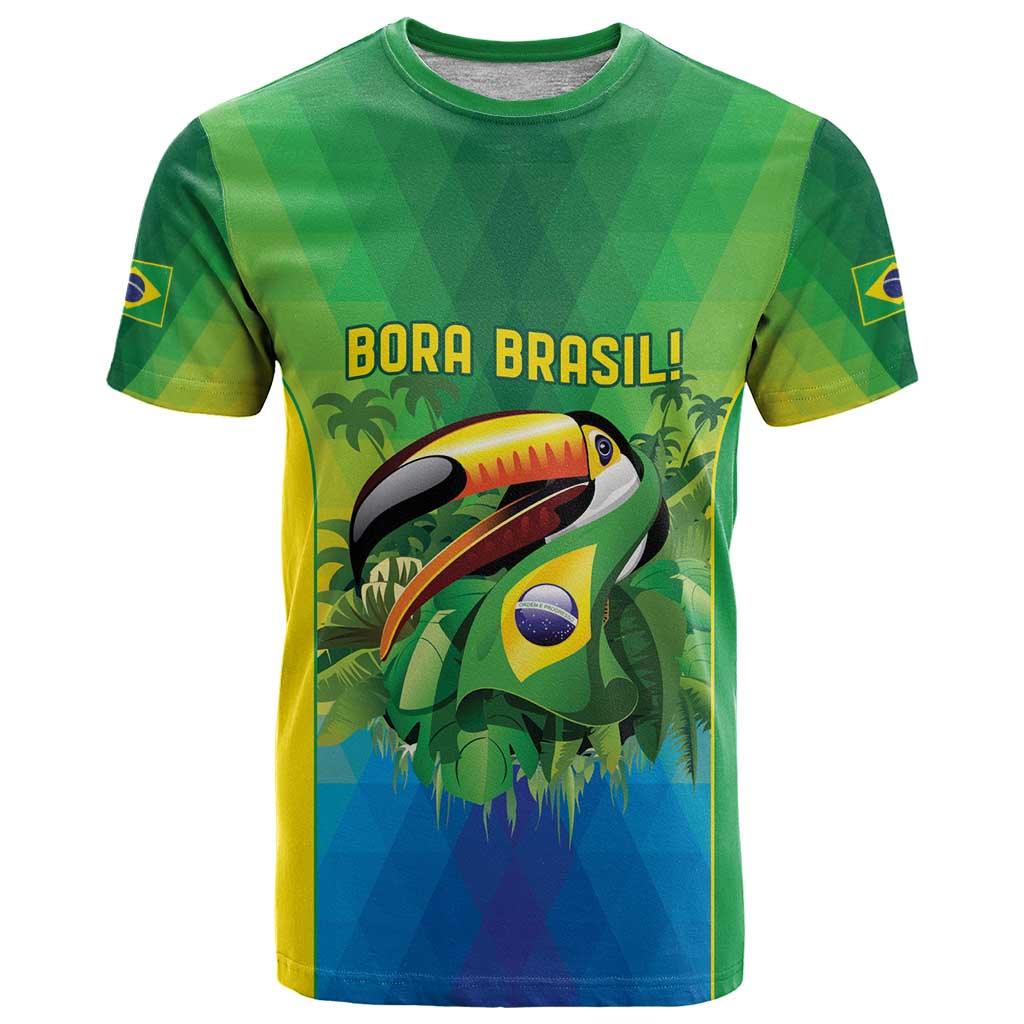 Brazil Football Custom T Shirt Toco Toucan Bora Brasil! Go Brazil!