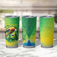 Brazil Football Custom Tumbler Cup Toco Toucan Bora Brasil! Go Brazil!