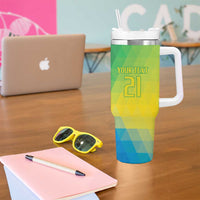 Brazil Football Custom Tumbler With Handle Toco Toucan Bora Brasil! Go Brazil!