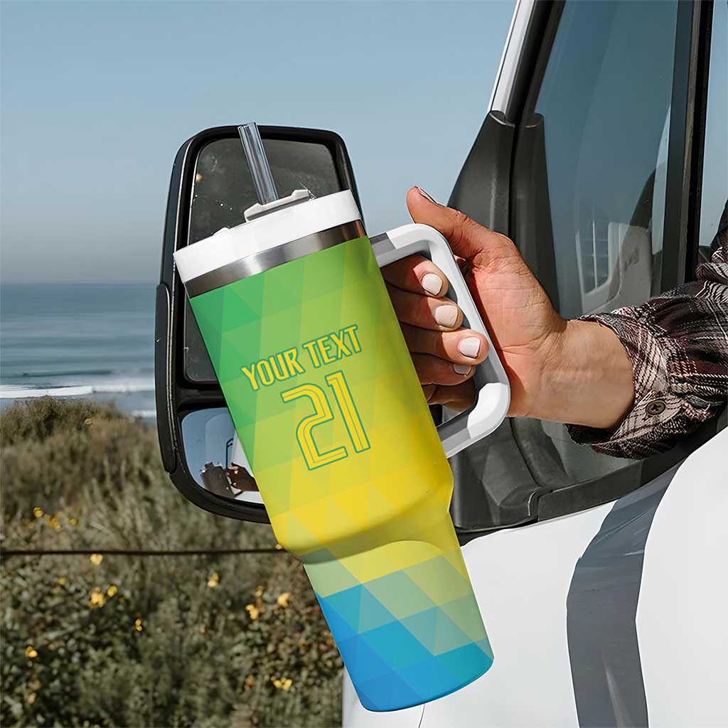 Brazil Football Custom Tumbler With Handle Toco Toucan Bora Brasil! Go Brazil!