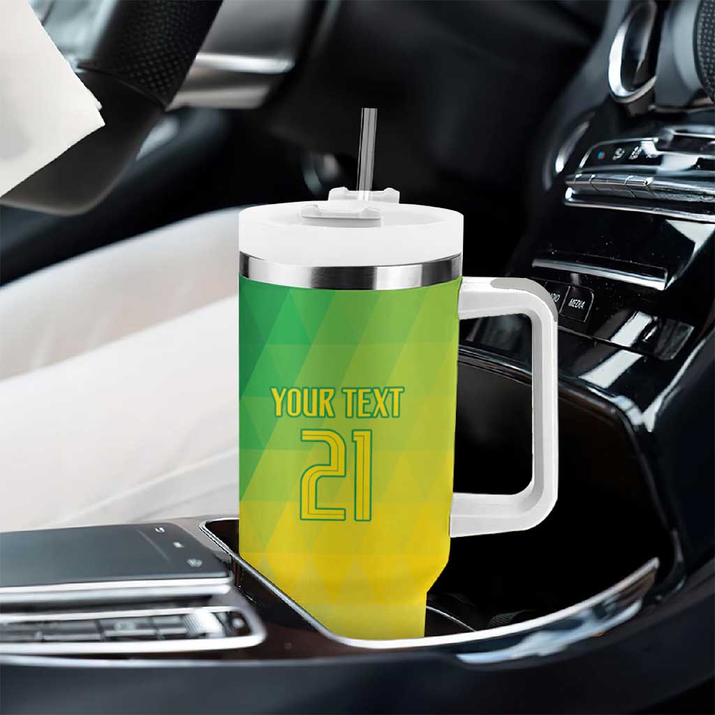 Brazil Football Custom Tumbler With Handle Toco Toucan Bora Brasil! Go Brazil!