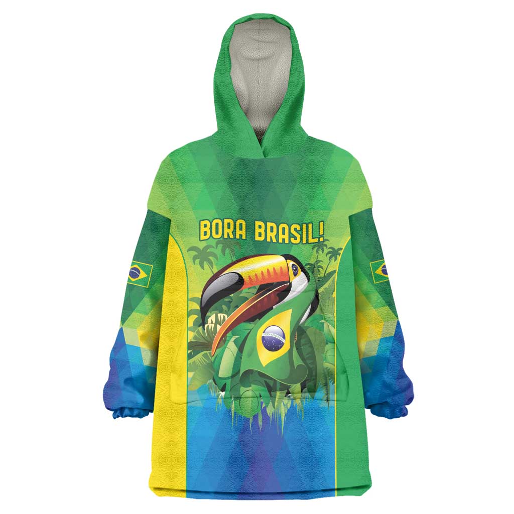 Brazil Football Custom Wearable Blanket Hoodie Toco Toucan Bora Brasil! Go Brazil!