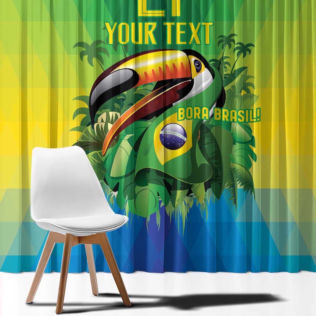 Brazil Football Custom Window Curtain Toco Toucan Bora Brasil! Go Brazil!