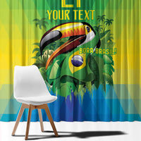Brazil Football Custom Window Curtain Toco Toucan Bora Brasil! Go Brazil!