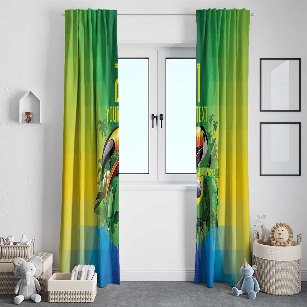 Brazil Football Custom Window Curtain Toco Toucan Bora Brasil! Go Brazil!