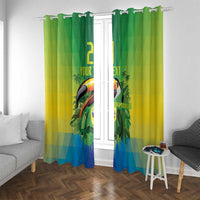 Brazil Football Custom Window Curtain Toco Toucan Bora Brasil! Go Brazil!