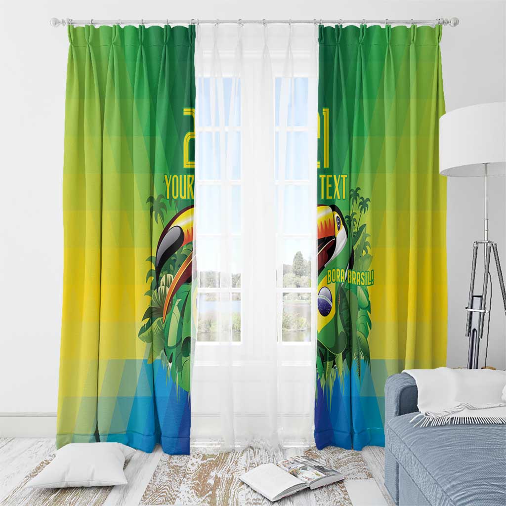 Brazil Football Custom Window Curtain Toco Toucan Bora Brasil! Go Brazil!