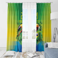 Brazil Football Custom Window Curtain Toco Toucan Bora Brasil! Go Brazil!