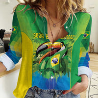 Brazil Football Custom Women Casual Shirt Toco Toucan Bora Brasil! Go Brazil!